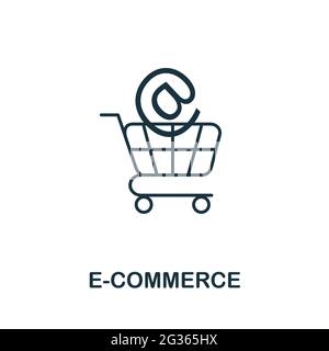 E-Commerce line icon. Simple outline illustration from e-commerce collection. Creative E-Commerce icon for web design, templates, infographics and Stock Vector