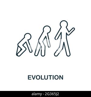 Evolution line icon. Creative outline design from artificial intelligence icons collection. Thin evolution icon for infographics and banner Stock Vector