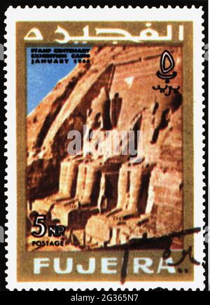 mail, postage stamps, United Arab Emirates, Fujairah, 5 dirham postage stamp, January 1966, ADDITIONAL-RIGHTS-CLEARANCE-INFO-NOT-AVAILABLE Stock Photo