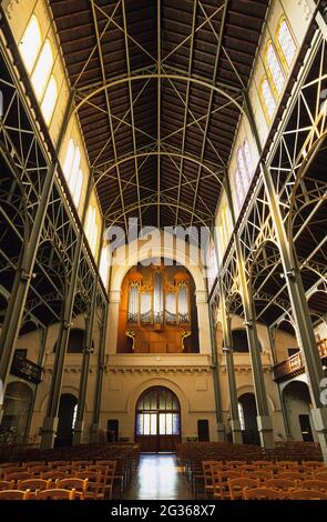 FRANCE PARIS (75) 14TH DISTRICT, CHURCH OF NOTRE DAME DU TRAVAIL AND ITS ORGAN Stock Photo