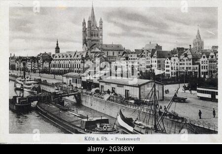 geography / travel historic, Germany, cities and communities, Cologne, view, Frankenwerft, ADDITIONAL-RIGHTS-CLEARANCE-INFO-NOT-AVAILABLE Stock Photo