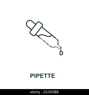Pipette line icon. Thin style element from medicine icons collection. Outline pipette icon Stock Vector
