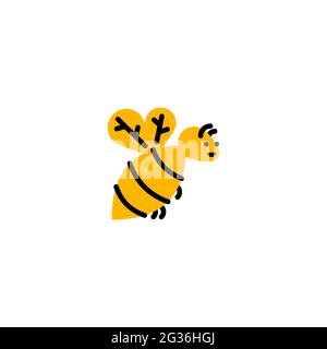 Bee. Vector logo in bold line style Stock Vector