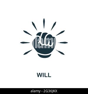 Will icon. Simple creative element. Filled monochrome Will icon for templates, infographics and banners Stock Vector