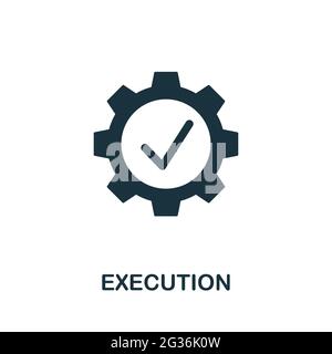 Execution icon. Simple creative element. Filled monochrome Execution icon for templates, infographics and banners Stock Vector