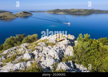 Fishing boat in National Park Kornati Stock Photo