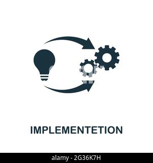 Implementetion icon. Simple creative element. Filled monochrome Implementetion icon for templates, infographics and banners Stock Vector