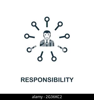 Responsibility icon. Simple creative element. Filled monochrome Responsibility icon for templates, infographics and banners Stock Vector