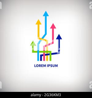 Financial growth icon. Up arrow symbol. Business development concept. Graphic design element. Stock Vector