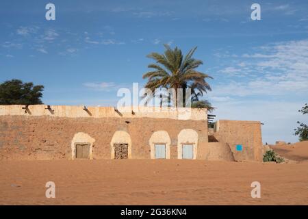 Old House with windows in Chinguetti Stock Photo