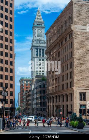 Boston Clock tower Custom House in Massachusetts USA Stock Photo - Alamy
