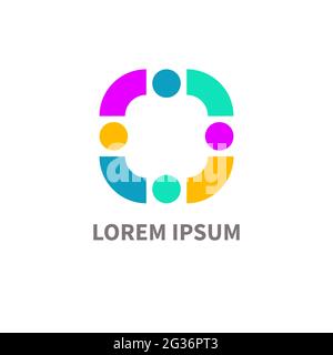 People community logo. Team symbol. Trust icon. Share abstract sign. Stock Vector