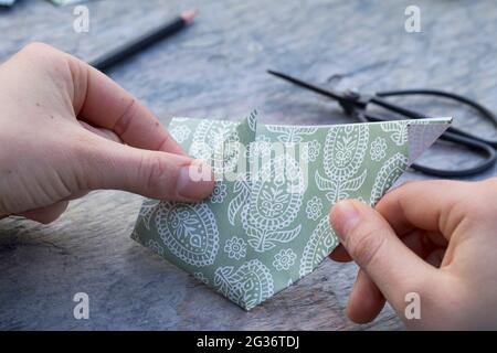 make seed sachets Stock Photo