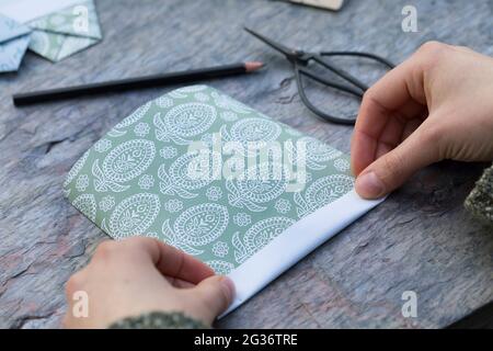 make seed sachets Stock Photo