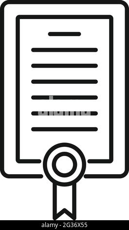 Diploma of psychologist icon, outline style Stock Vector