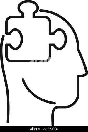 Psychological process icon, outline style Stock Vector