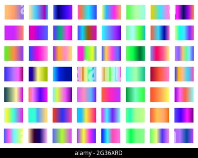 Gradient colors palette, modern gradient collection. Set of multicolored trendy colors.  Vector illustration Stock Vector