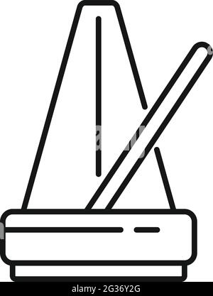 Metronome icon, outline style Stock Vector