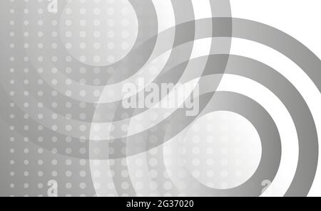 White abstract technology background with circles. Vector modern illustration. Flyer, brochure template Stock Vector