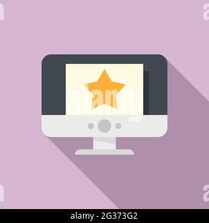 Bonus monitor icon, flat style Stock Vector
