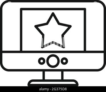 Bonus monitor icon, outline style Stock Vector
