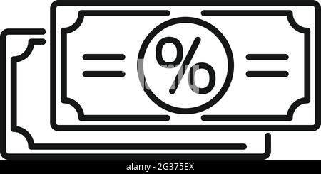 Sale bonus cash icon, outline style Stock Vector