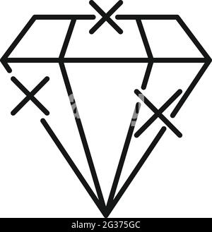 Bonus diamond icon, outline style Stock Vector