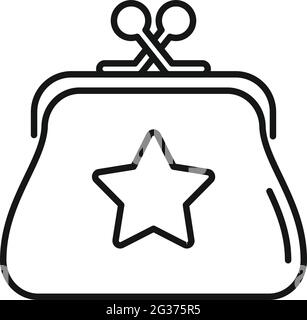 Sale bonus wallet icon, outline style Stock Vector