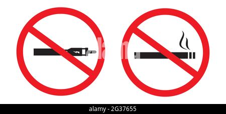 No smoking, no vaping sign. Vector sticker Stock Vector