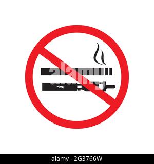 No smoking, no vaping sign. Vector sticker Stock Vector