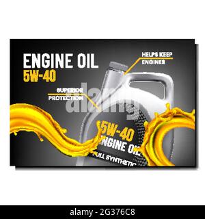 Engine Oil Creative Promotional Banner Vector Stock Vector