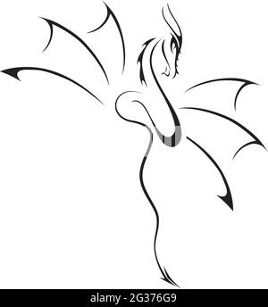 stylized dragon illustration Stock Vector
