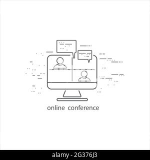 Online Training icon. Simple element illustration. Stock Vector