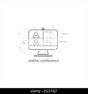 Online Training icon. Simple element illustration. Stock Vector