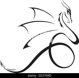 stylized dragon illustration Stock Vector