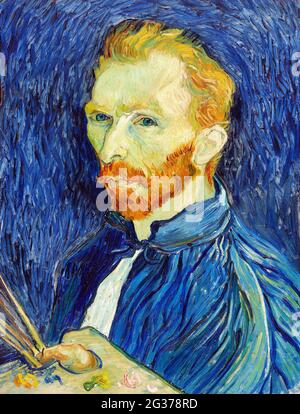 Art / painting. Vincent van Gogh (Dutch, 1853 - 1890), Self-Portrait, 1889, oil on canvas. Stock Photo