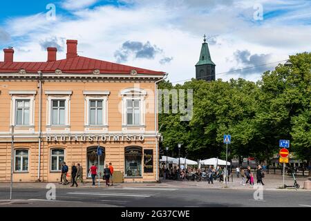 Cafe in downtown Turku, Finland Stock Photo