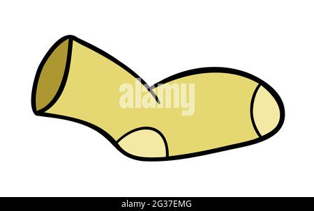 Cartoon vector illustration of one sock. Colored and black outlines. Stock Vector