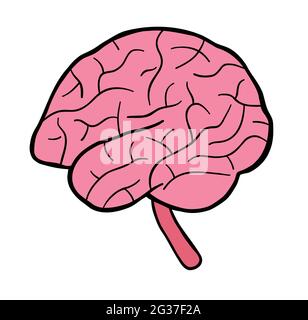 Human brain cartoon on black and white colors Stock Vector Image & Art ...