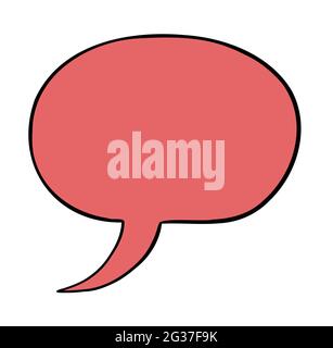 Cartoon vector illustration of speech bubble. Colored and black outlines. Stock Vector