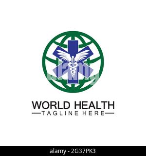 World health logo vector illustration design template Stock Vector