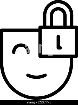 Antidepressant lock icon. Outline Antidepressant lock vector icon for web design isolated on white background Stock Vector