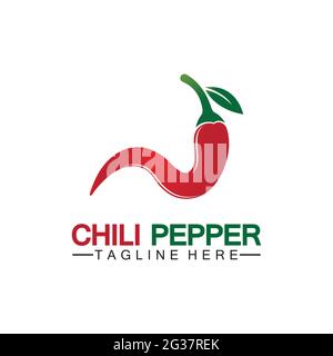 Chili pepper logo vector icon illustration design template Stock Vector