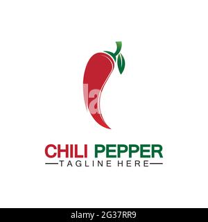 Chili pepper logo vector icon illustration design template Stock Vector