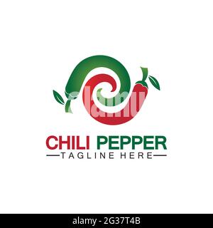 Chili pepper logo vector icon illustration design template Stock Vector