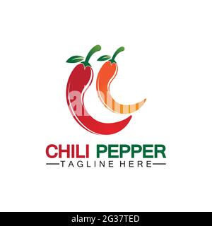 Chili pepper logo vector icon illustration design template Stock Vector