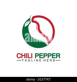Chili pepper logo vector icon illustration design template Stock Vector