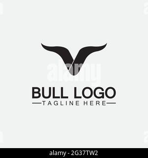 Bull logo and symbols vector template icons app Stock Vector