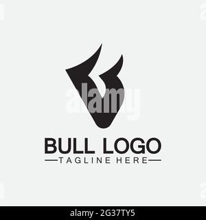 Bull logo and symbols vector template icons app Stock Vector