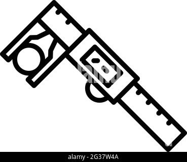 Digital micrometer linear icon. Outline Digital micrometer linear vector icon for web design isolated on white background Stock Vector